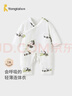 童泰（TONGTAI）嬰兒連體衣夏季薄款寶寶衣服新生兒和服哈衣爬服睡衣紗布綠色80cm 曬單實(shí)拍圖