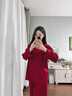 浪莎紅色結婚睡衣女士竹葉刺繡國風(fēng)新中式圓領(lǐng)新款冰絲長(cháng)袖男情侶套裝 竹棠 L 女【推薦105-120斤】 曬單實(shí)拍圖
