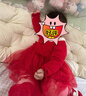 巴拉巴拉童裝女童連衣裙網(wǎng)紗針織公主紅色新年拜年服女童春裙子 曬單實(shí)拍圖