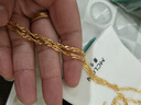 曼卡龍黃金項鏈水波素鏈鎖骨鏈氣質(zhì)百搭高級 足金克重送女友新年禮物 8.7g 曬單實(shí)拍圖