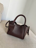 viney牛皮斜挎包包女包品牌水桶包高檔生日情人節禮物送女朋友老婆 【咖啡色】新年送女生實(shí)用單肩包 輕奢時(shí)尚百搭休閑手提菜籃子包 曬單實(shí)拍圖