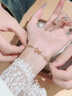 老鳳祥[鑲高檔托帕石]銀手鏈女玫瑰金首飾生日新年情人節禮物送女友老婆 曬單實(shí)拍圖