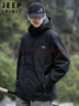 JEEP SPIRIT吉普夾克男秋冬季韓版工裝沖鋒外套男裝 黑色- 3XL 曬單實(shí)拍圖