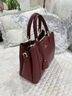 袋鼠卡拉品牌袋鼠手提包女包包新款2025歐美時(shí)尚大氣真皮斜挎包中年媽媽包 酒紅（手包+卡包+禮盒裝） 曬單實(shí)拍圖