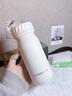 森森貓保溫杯簡(jiǎn)約ins風(fēng)純色小巧便攜式高顏值男女生不銹鋼小容量水杯子 糖果保溫白417ml+杯刷 曬單實(shí)拍圖