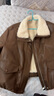 香影【咩咩絨】咖色pu皮衣短外套女2025冬季新款美式復古翻領(lǐng)夾克 咖色 S 155/80A/85-95斤 曬單實(shí)拍圖