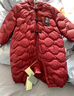 戴維貝拉（DAVE＆BELLA）新生兒羽絨爬服冬季新款防潑水男寶寶連體衣國風(fēng)小童保暖衣服 暗紅色【現貨】 80cm 【充絨量76g】 曬單實(shí)拍圖
