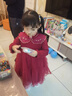 戴維貝拉兒童連衣裙女童中國風(fēng)網(wǎng)紗加絨裙女秋冬裙子 曬單實(shí)拍圖
