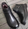 足力健冬季加絨靴子女保暖皮靴中老年棉皮鞋女士短靴女鞋 6283K黑色41 曬單實(shí)拍圖