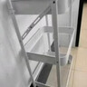 卓博落地置物架推車(chē)客廳收納架零食架儲物架廚房層架SJ15白3層帶扶手 曬單實(shí)拍圖