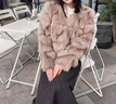 傲列秋冬新款狐貍毛皮草外套女短款 顯瘦韓版年輕款氣質(zhì)海寧毛毛大衣 奶咖色 M 曬單實(shí)拍圖
