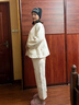 英氏（YEEHOO）10A抑菌月子服冬款純棉哺乳睡衣加厚空氣棉孕婦家居服套裝 冰淇淋 圓領(lǐng)系扣款 L【推薦體重120-140斤】 曬單實(shí)拍圖