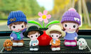 風(fēng)云志新款可愛(ài)搖頭公仔女創(chuàng  )意車(chē)上四輪車(chē)載中控臺2024車(chē)內裝飾汽車(chē)擺件 【一家四口】媽爸+兩寶（男/女） 曬單實(shí)拍圖