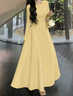 GARNUO黃色長(cháng)袖連衣裙子女2025新款春秋冬法式氣質(zhì)高級感禮服裙收腰長(cháng)裙 黃色【長(cháng)袖長(cháng)款】 M 【101-110斤】 曬單實(shí)拍圖