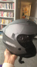 野馬特大號摩托車(chē)男士頭盔冬季四分之三半盔電動(dòng)摩托車(chē)四季通用大頭圍 皮亞鈦灰防霧透明 4XL（62-65CM） 曬單實(shí)拍圖