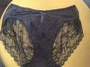 曼妮芬性感內褲女棉檔襠部舒適低腰三角內褲底褲女士透氣網(wǎng)紗拼接蕾絲 黑色 M (165) 適合101-120斤 曬單實(shí)拍圖