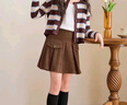 優(yōu)優(yōu)1點(diǎn)女童半身裙秋冬2026新款兒童百褶短裙冬季加厚裙子女孩美拉德穿搭 4526咖色 150 cm 曬單實(shí)拍圖