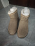 他她雪地靴25新款冬天鞋子棉靴防滑雪地靴 灰駝（毛里） 36 曬單實(shí)拍圖