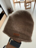 牧什羊絨帽純色100%純羊絨帽子男女通用新款一線(xiàn)平面針織帽ZX10115 紫絨駝 均碼 曬單實(shí)拍圖