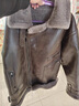 JEEP皮毛一體男士冬季大碼加絨加厚皮衣短款機車(chē)服夾克男裝羊羔毛外套 銀蘭灰 M 曬單實(shí)拍圖