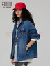 Teenie Weenie小熊秋季簡(jiǎn)約寬松休閑復古牛仔短款外套時(shí)髦松弛感女 中藍色 S (160) 曬單實(shí)拍圖
