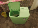 奧克斯（AUX）洗+脫5.0公斤家用小型宿舍單身迷你雙桶缸半自動(dòng)洗脫一體洗衣機HB30P56-98 嫩綠色 曬單實(shí)拍圖