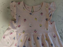 H&M童裝女?huà)脒B衣裙夏季時(shí)尚舒適印花圓領(lǐng)飛袖及膝公主裙1265912 淺粉色/花卉 100 100/56 曬單實(shí)拍圖