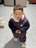 巴厘小豬男童棉服外套冬季加厚保暖外出棉衣寶寶連帽冬裝夾棉上衣兒童棉襖 暗夜紫 100 曬單實(shí)拍圖