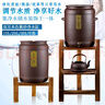 茗泥堂宜興紫砂水缸儲水罐帶水龍頭/抽水上水器陶瓷凈水缸家用水缸 20升 雙耳水缸如意 抽水款 曬單實(shí)拍圖