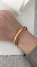 金店同款傳承古法手鐲圓棍手環(huán)沙金銅鍍金999印字女磨砂手鐲 圈口56# 曬單實(shí)拍圖