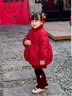 LUSON小O寶童裝 寶寶紅色羽絨服女刺繡2026冬季女童新年拜年服年裝 曬單實(shí)拍圖