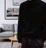 UR2026春季新款男裝氣質(zhì)簡(jiǎn)約羅紋立領(lǐng)短款針織衫UMM950030 黑色 M 曬單實(shí)拍圖