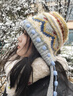 南木熊帽子費爾島針織帽女秋冬季保暖巴拉克拉法帽加厚護耳圣誕冬季帽子 淺灰色-無(wú)水洗標 曬單實(shí)拍圖
