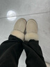 采購產(chǎn)品女毛拖鞋，皮草集成腳趾拖鞋，雪地靴，厚底拖鞋，懶惰的冬 4厘米EVA厚底沙色 37 曬單實(shí)拍圖