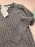 AAISUP韓版V領(lǐng)絞花紋針織毛衣女春秋新款設計感辣妹修身百搭上衣打底衫 花灰 M 曬單實(shí)拍圖