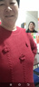 恒源祥2024秋冬季新款100%羊毛衫女圓領(lǐng)提花短款毛衣外穿勾花洋氣針織衫 紅色 XL 【建議120-130斤】 曬單實(shí)拍圖
