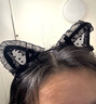 歐畫(huà)貓耳朵頭飾情趣發(fā)箍女cos兔耳朵頭飾蕾絲眼罩手套兩件套女仆頭飾 黑色蕾絲貓耳發(fā)箍+蕾絲手套 曬單實(shí)拍圖