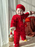 湯尼倍兒嬰兒套裝冬過(guò)年拜年服馬年寶寶加厚外出紅色新年喜慶棉服 新年紅 /吉祥如意 90 cm 曬單實(shí)拍圖