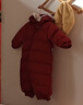 童泰（TONGTAI）嬰兒羽絨連體衣冬季寶寶哈衣兒童羽絨服男童女童外出連帽抱衣 紅色 80 曬單實(shí)拍圖