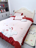 可愛(ài)貓咪加厚牛奶絨四件套保暖雙面珊瑚絨公主風(fēng)女孩被套床上用品 圣誕小貓-送抱枕 1.8m 床單款 （被套200*230cm） 曬單實(shí)拍圖