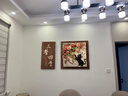 吉祥鹿中古風(fēng)復古餐廳裝飾畫(huà)玫瑰貓咪客廳飯廳背景墻掛畫(huà)高檔大白墻壁畫(huà) A款 25*50/50*50cm 無(wú)框畫(huà)（松木內框） 高清藝術(shù)微噴【優(yōu)質(zhì)油畫(huà)布+光油效果】 曬單實(shí)拍圖