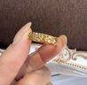 老凰祥金包銀碎碎冰黃金戒指開(kāi)口款 男女對戒情侶婚戒 閉口款12號 曬單實(shí)拍圖
