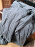 頂瓜瓜純棉睡衣長(cháng)袖上衣春秋冬季純色圓領(lǐng)寬松大碼全棉 S-281 虛谷灰  男款上衣 3XL 曬單實(shí)拍圖