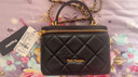 暇步士包包女包斜挎單肩包小香風(fēng)菱格小方包化妝包情人節禮物新年禮物 黑色 HA-141230175 曬單實(shí)拍圖