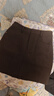紅袖簡(jiǎn)約氣質(zhì)半身裙冬季新款女裝肌理感A字中腰顯瘦針織呢料短裙 深咖042 S 曬單實(shí)拍圖