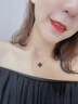 Ebonka【三八節禮物】四葉草項鏈女彩金色瑪瑙吊墜玫瑰金鍍18K金送女友 黃K金色（黑瑪瑙） 曬單實(shí)拍圖