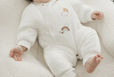 乖奇熊【暖護棉】寶寶夾棉連體衣秋冬季裝保暖加厚睡衣嬰幼兒哈衣爬服 曬單實(shí)拍圖
