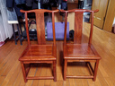 東成紅木家具緬甸花梨（學(xué)名：大果紫檀）中式椅子小官帽椅家用明清古典靠背椅凳實(shí)木小孩學(xué)習 兩張小官帽椅 曬單實(shí)拍圖