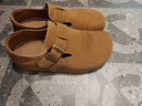 百思圖2026春新款真皮厚底全包勃肯鞋休閑一腳蹬女單鞋D3787AM6 駝色 38 曬單實(shí)拍圖