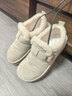 駱駝（CAMEL）松包毛毛鞋女加絨保暖平跟勃肯棉鞋 L25W156097 杏色 38 曬單實(shí)拍圖